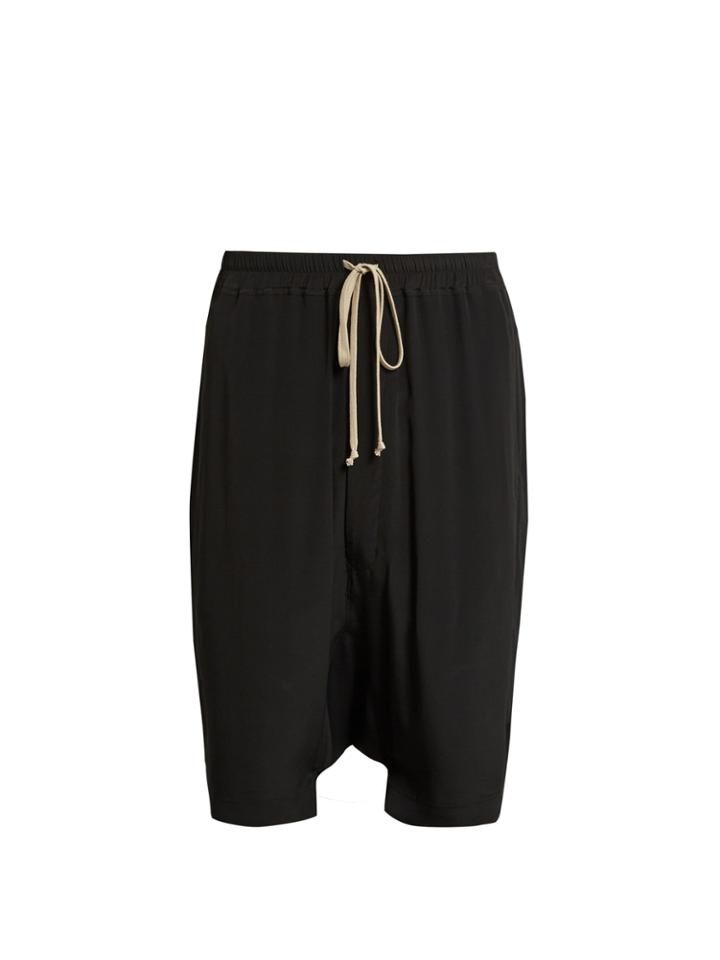 Rick Owens Dropped-crotch Crepe Shorts