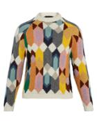 Prada Crew-neck Geometric-intarsia Wool Sweater