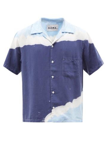 Noma T.d - Short-sleeved Hand-dyed Canvas Shirt - Mens - Navy