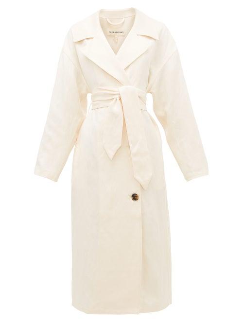 Matchesfashion.com Mara Hoffman - Bernadetta Belted Lyocell Midi Dress - Womens - Cream