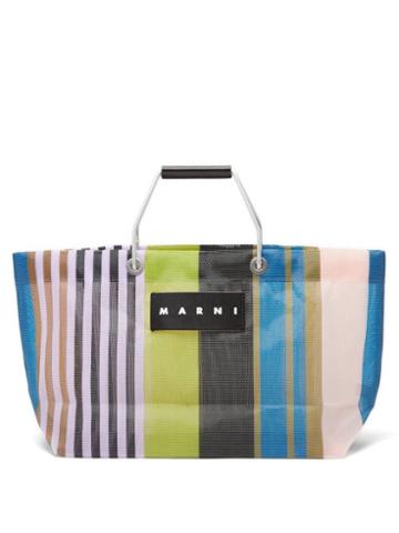 Marni Market - Striped Nylon Tote Bag - Mens - Purple Multi