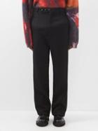 Namacheko - Penzer Faux-fur Trim Wool Trousers - Mens - Black