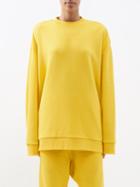 Raey - Crew-neck Organic Japanese-jersey Sweatshirt - Womens - Yellow