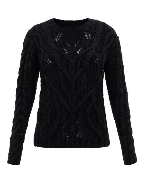 Matchesfashion.com Gabriela Hearst - Kyvat Cable-knit Cashmere Sweater - Womens - Black