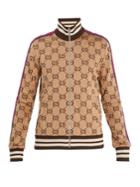 Gucci Gg-jacquard Zip-through Cotton Sweatshirt