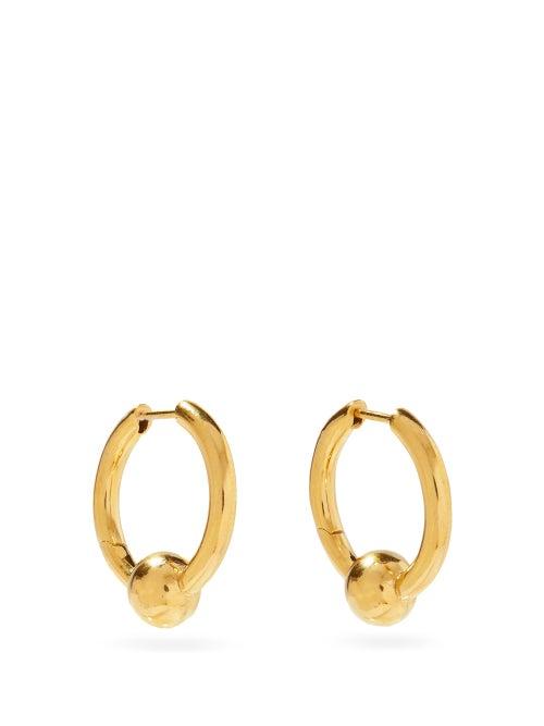 Matchesfashion.com All Blues - Beaded Gold-vermeil Hoop Earrings - Womens - Yellow Gold