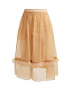 Simone Rocha Feather-embellished Tulle Midi Skirt