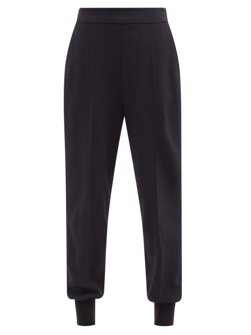 Stella Mccartney - Julia High-rise Cady Trousers - Womens - Navy