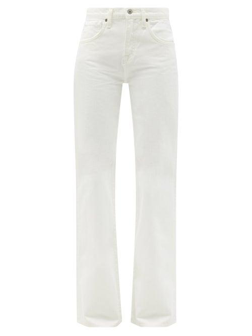Matchesfashion.com Nili Lotan - Celia High-rise Flared-leg Jeans - Womens - Cream
