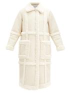Matchesfashion.com Stand Studio - Patrice Panelled Faux-shearling Coat - Womens - Ivory