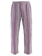 Matchesfashion.com Pro - Striped Cotton-canvas Trousers - Mens - Purple Multi