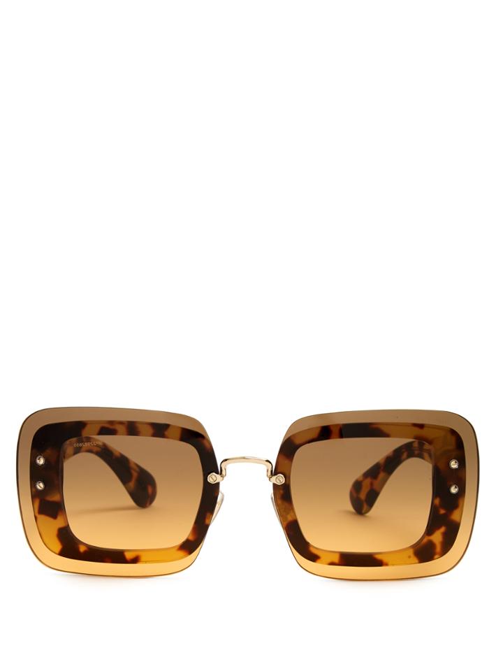 Miu Miu Reveal Rectangle-frame Sunglasses