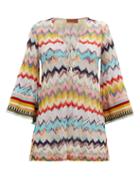 Matchesfashion.com Missoni Mare - Lace-up Zizag-knitted Cover Up - Womens - Multi
