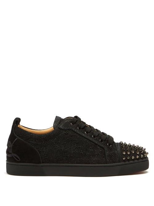 Christian Louboutin - Fun Louis Junior Spike-stud Velvet Trainers - Mens - Black