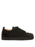 Christian Louboutin - Fun Louis Junior Spike-stud Velvet Trainers - Mens - Black