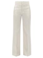 Matchesfashion.com Isabel Marant - Lokia Straight-leg Wool Trousers - Womens - Ivory
