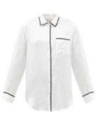 Asceno - London Sandwashed-silk Pyjama Shirt - Womens - White