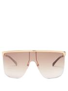 Matchesfashion.com Givenchy - Oversized Square Frame Sunglasses - Womens - Gold