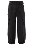 Matchesfashion.com Y-3 - Elasticated-cuff Wool-blend Cargo Trousers - Mens - Black