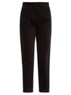 Matchesfashion.com Dolce & Gabbana - High Rise Tailored Velvet Trousers - Womens - Black