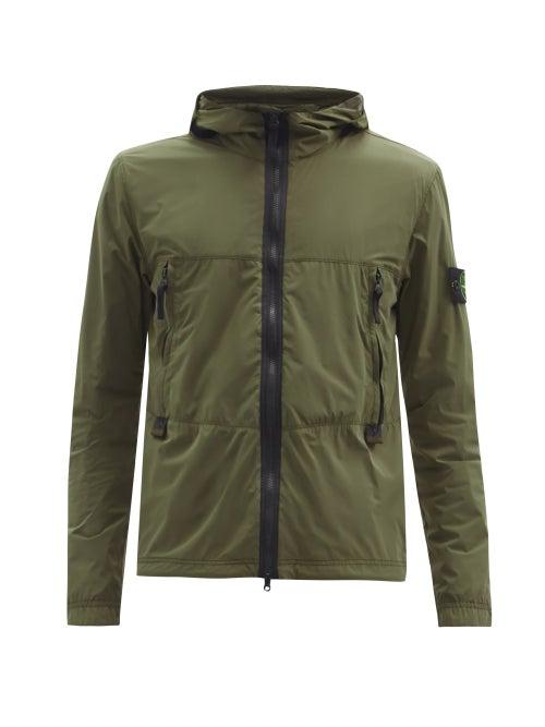 Matchesfashion.com Stone Island - Skin Touch Nylon-tc Hooded Garment-dyed Jacket - Mens - Green
