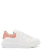 Matchesfashion.com Alexander Mcqueen - Oversized Raised-sole Leather Trainers - Womens - Pink White