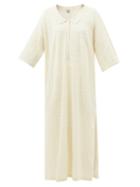 Totme - Logo-pointelle Oversized T-shirt Dress - Womens - Beige