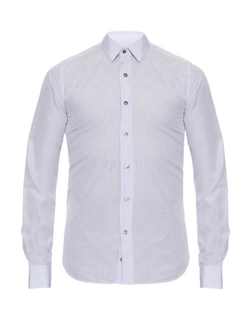 Valentino Micro Pencil-striped Long-sleeved Cotton Shirt