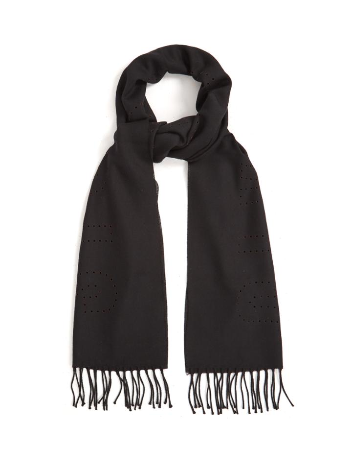 Givenchy Laser-cut Logo Wool Scarf