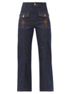 Matchesfashion.com See By Chlo - High-rise Flared Jeans - Womens - Indigo