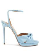 Matchesfashion.com Aquazzura - Chance Knotted Leather Sandals - Womens - Light Blue