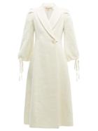 Matchesfashion.com Brock Collection - Padova Single Breasted Textured Wool Blend Coat - Womens - Cream