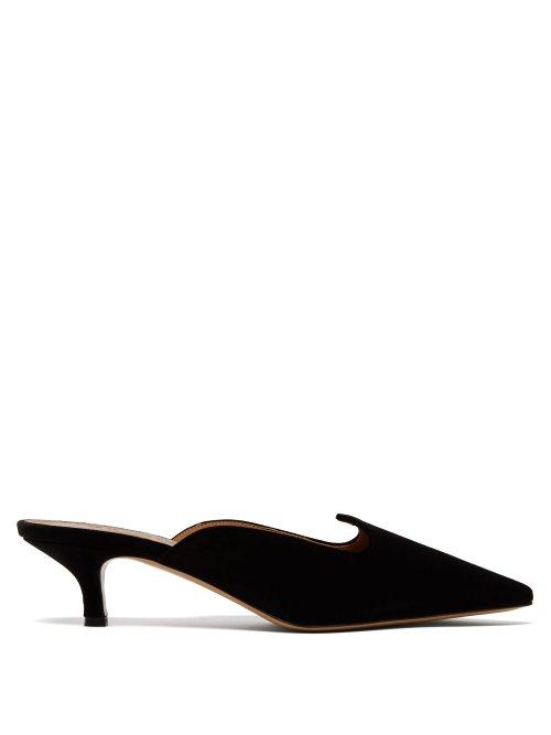 Matchesfashion.com Le Monde Beryl - Venetian Velvet Mules - Womens - Black