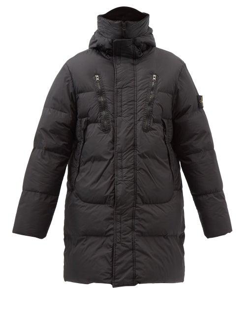 Stone Island - Garment-dyed Hooded Down Parka - Mens - Black