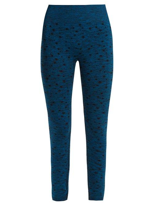 Matchesfashion.com Pepper & Mayne - High Rise Compression Performance Leggings - Womens - Blue