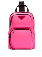 Matchesfashion.com Prada - Leather Trimmed Nylon Backpack - Womens - Pink