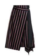 Matchesfashion.com Sportmax - Striped Virgin Wool Midi Skirt - Womens - Navy Multi