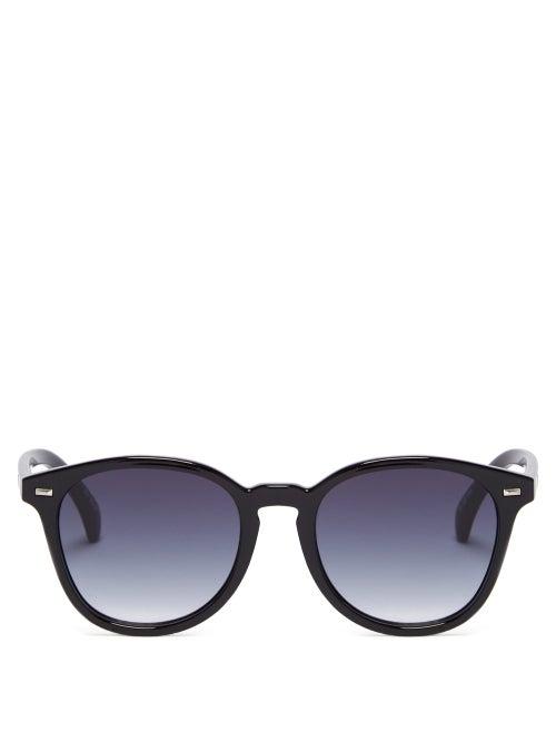 Matchesfashion.com Le Specs - Bandwagon Round Sunglasses - Womens - Black