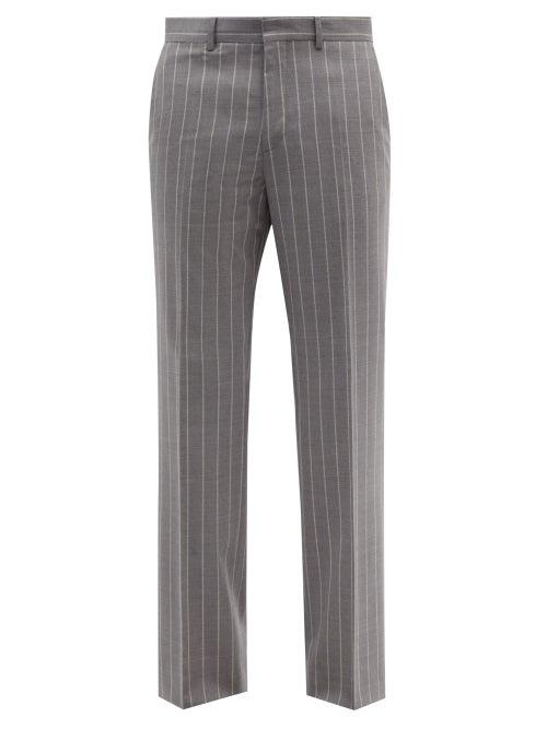 Sunflower - Pinstriped Straight-leg Suit Trousers - Mens - Grey Multi