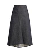 Tibi Cotton-denim Midi Skirt
