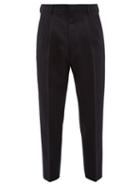 Matchesfashion.com Ami - Pleated Waist Slim Fit Virgin Wool Trousers - Mens - Navy