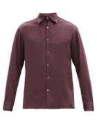 Matchesfashion.com 73 London - Silk-satin Shirt - Mens - Burgundy