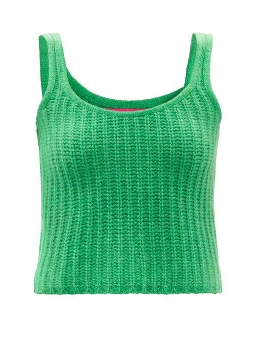 The Elder Statesman - Cashmere Cami Top - Womens - Green