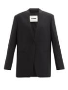 Jil Sander - Single-breasted Crepe Jacket - Womens - Black