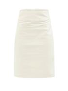 Ladies Rtw Givenchy - 4g-embossed Cutout Leather Pencil Skirt - Womens - White