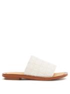 Loewe - Anagram-jacquard Canvas And Leather Slides - Womens - White