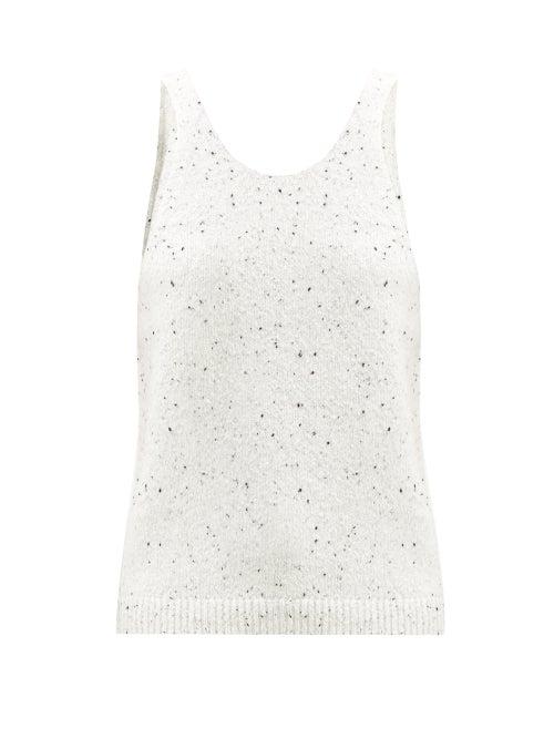 Matchesfashion.com Tibi - Flecked Knitted Wool-blend Tank Top - Womens - White / Ivory