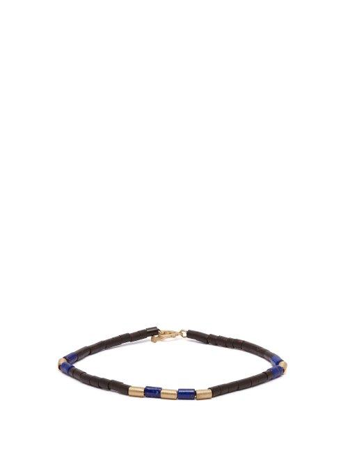 Matchesfashion.com Luis Morais - Lapis, Bead And Gold Bracelet - Mens - Black
