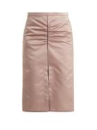 Matchesfashion.com No. 21 - Ruched Duchesse Satin Midi Skirt - Womens - Light Pink