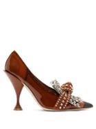 Matchesfashion.com Burberry - Evan Crystal Embellished Vinyl Coated Pumps - Womens - Brown Multi